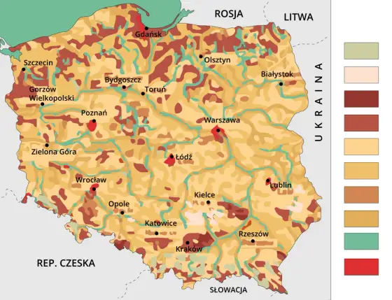 Gleby w Polsce - typy, rozmieszczenie i przydatność rolnicza